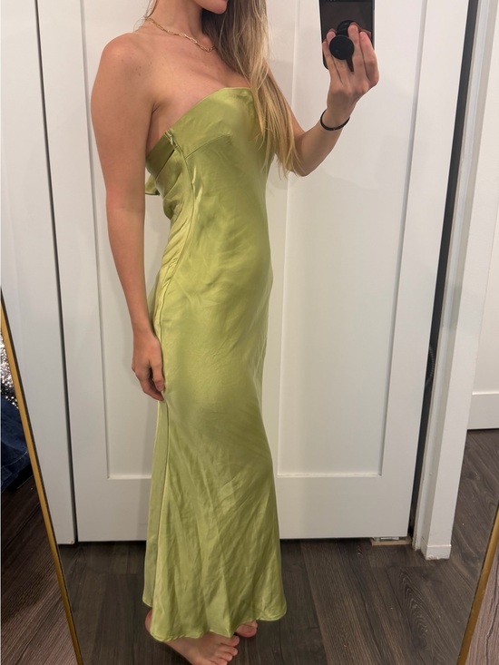 Princess Polly Dresses & Skirts - PRINCESS POLLY NWT Strapless Satin Slip Dress in Light Olive